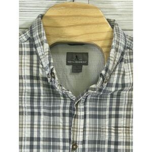 Royal Robbins‎ Standard Fit Seersucker Plaid Short Sleeve Shirt Mens Size Lg